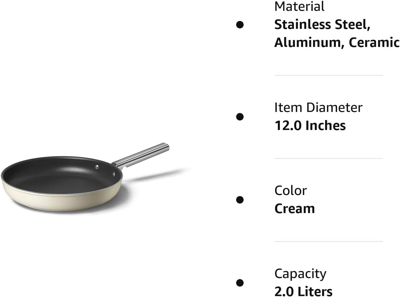 Cookware 12-Inch Cream Frypan