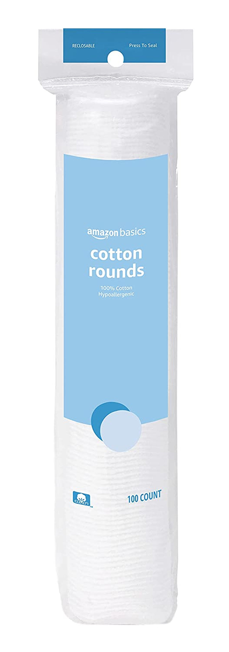 Hypoallergenic 100% Cotton Rounds, 100 Count