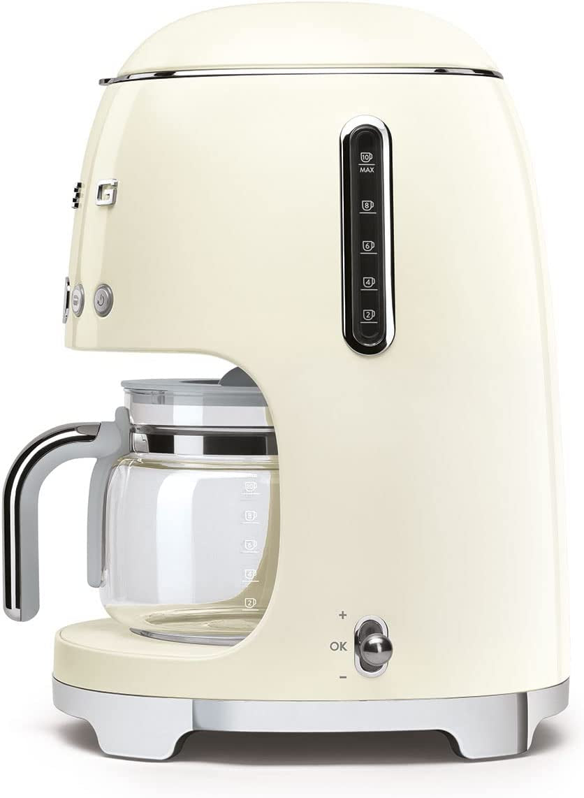 Retro Style Coffee Maker Machine, 17.3 X 12.8 X 11.3, Cream