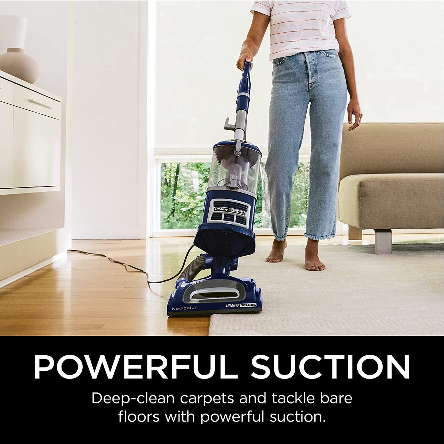 NV360 Navigator Lift-Away Deluxe Upright Vacuum with Large Dust Cup Capacity, HEPA Filter, Swivel Steering, Upholstery Tool & Crevice Tool, Blue