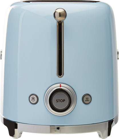 TSF02PBUS 50'S Retro Style Aesthetic 4 Slice Toaster, Pastel Blue