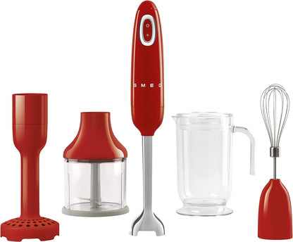 Red 50'S Retro Hand Blender with Accessories