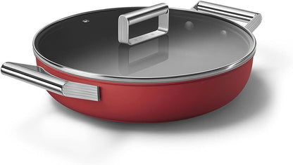 Cookware 11-Inch Red Deep Pan with Lid