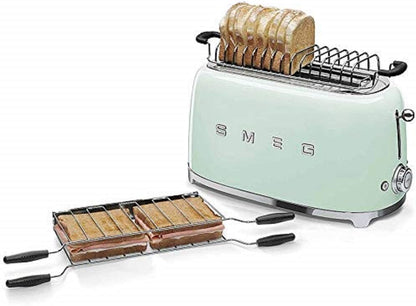 TSF02PGUS 50'S Retro Style Aesthetic 4 Slice Toaster, Pastel Green