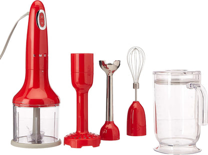 Red 50'S Retro Hand Blender with Accessories