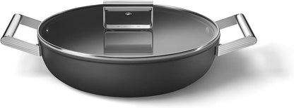 Cookware 11-Inch Black Deep Pan with Lid