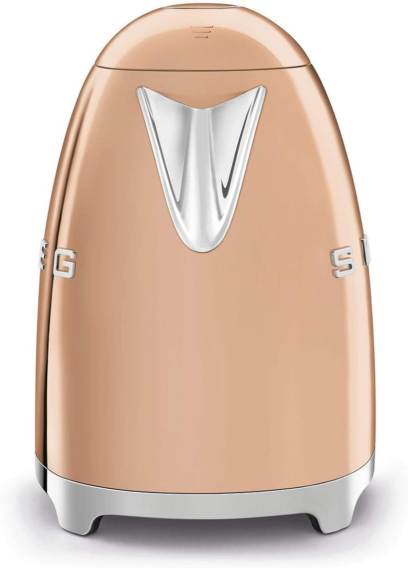 KLF03RGUS 50'S Retro Style Aesthetic Electric Kettle with Embossed Logo, Rose Gold