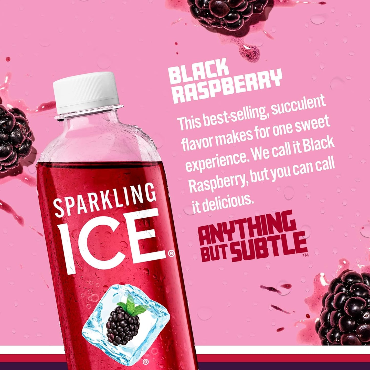 , Black Raspberry Sparkling Water, Zero Sugar Flavored Water, with Vitamins and Antioxidants, Low Calorie Beverage, 17 Fl Oz Bottles (Pack of 12)