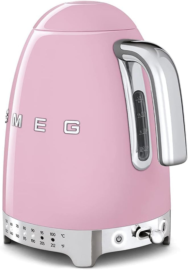 Pink Stainless Steel 50'S Retro Variable Temperature Kettle