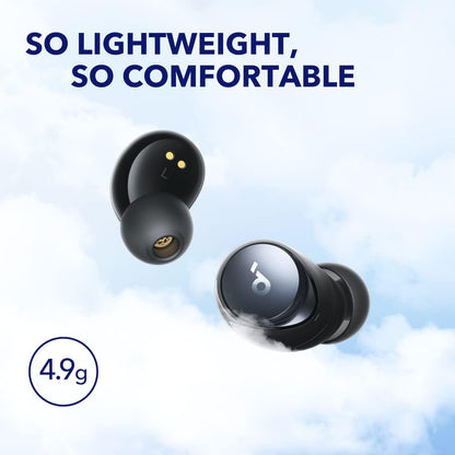 by Anker Space A40 Adaptive Active Noise Cancelling Wireless Earbuds, Reduce Noise by up to 98%, Ultra Long 50H Playtime, 10H Single Playtime, Hi-Res Sound, Comfortable Fit, Wireless Charge