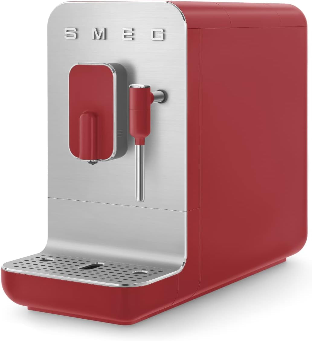 Fully Automatic Coffee Machine with Integrated Grinder and Steam Wand BCC02RDMUS, Red, Large
