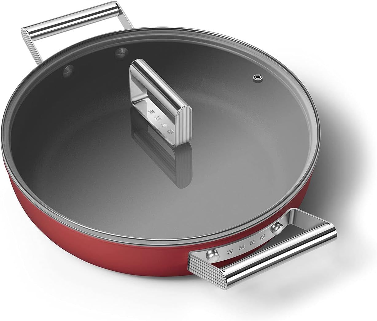 Cookware 11-Inch Red Deep Pan with Lid