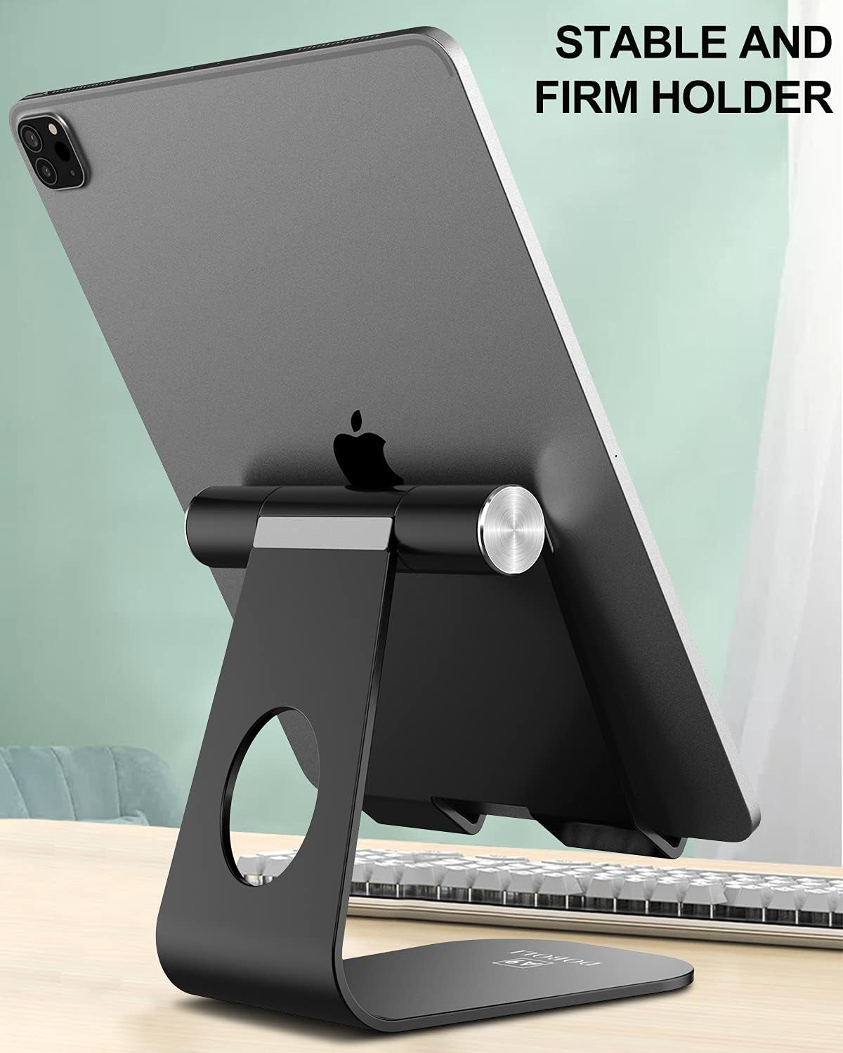 Tablet Stand Tablet Holder for Desk Adjustable Stand Foldable Tablet Holder Compatible with Ipad Galaxy Tab Iphone Kindle Black - Growing Apex Tech