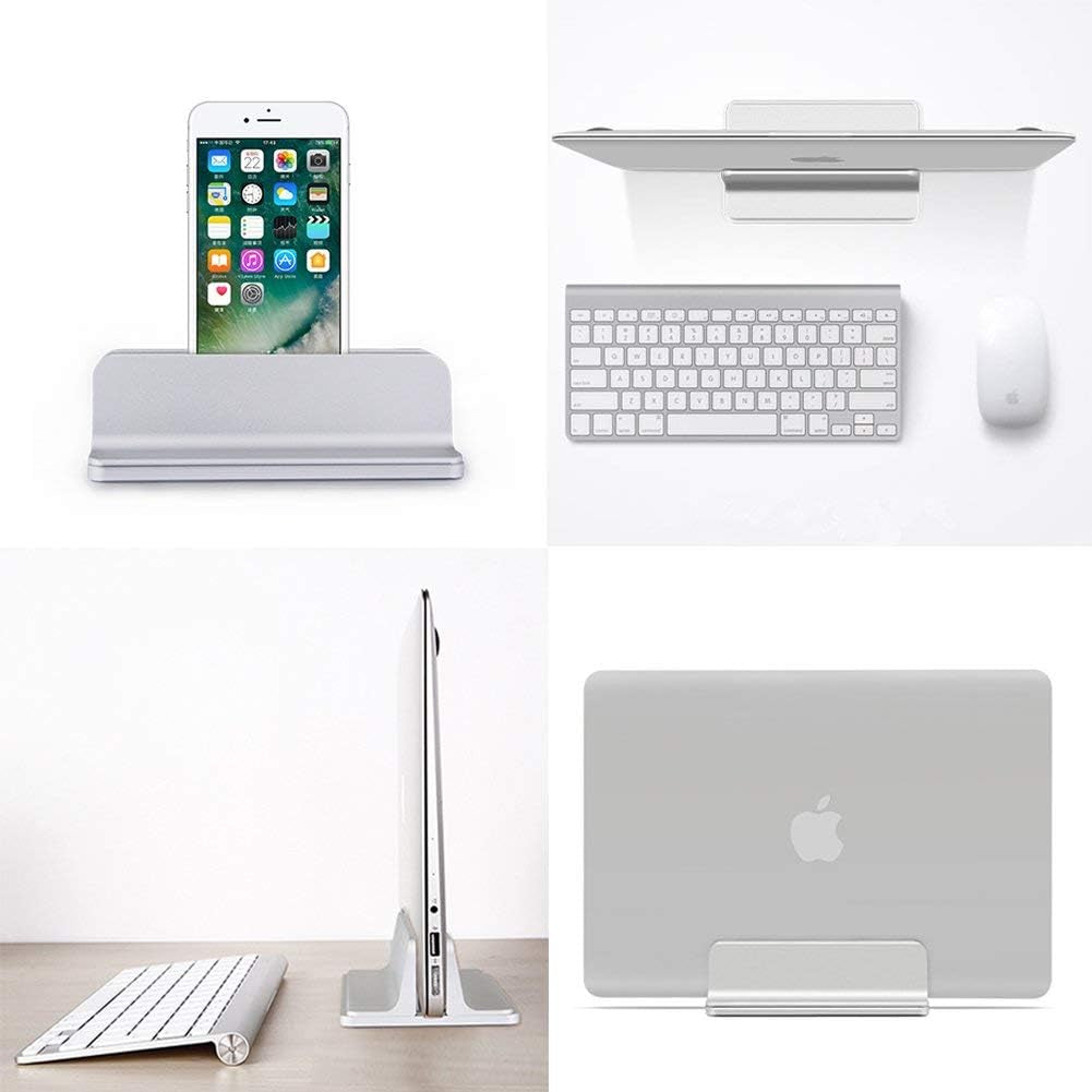 Vertical Laptop Stand, Laptops Cradle Holder, Laptop Standing Desk Dock with Adjustable Size, Laptop Computer Accessories Holder for Macbook Pro/Air Dell Hp Surface Ipad-Silver - Growing Apex