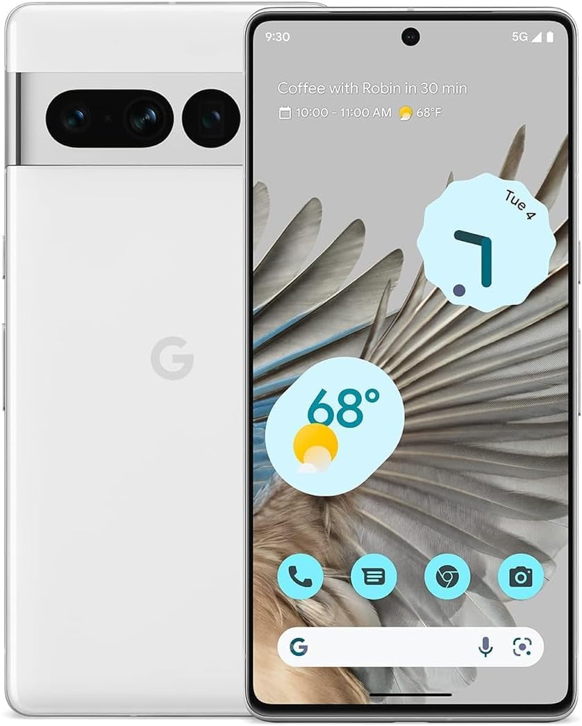 Pixel 7 Pro - 5G Android Phone - Unlocked Smartphone with Telephoto/ Wide Angle Lens, and 24-Hour Battery - 256GB - Snow