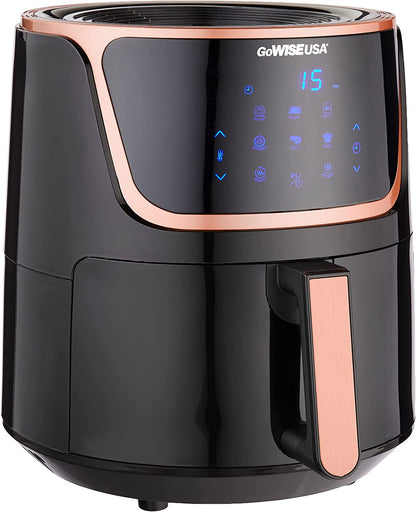 GW22955 7-Quart Electric Air Fryer with Dehydrator & 3 Stackable Racks, Digital Touchscreen with 8 Functions + Recipes, 7.0-Qt, Black/Copper - Growing Apex Home, Sweet Home