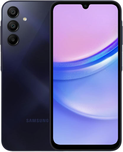 Galaxy A15 (SM-155M/DSN), 128GB 6GB RAM, Dual SIM, Factory Unlocked GSM, International Version (Wall Charger Bundle) (Blue Black)