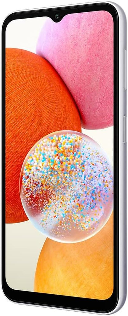 Galaxy A14 4G LTE (128GB + 4GB) Unlocked Worldwide (Only T-Mobile/Mint/Metro USA Market) 6.6" 50MP Triple Camera + (15W Wall Charger) (Silver (SM-A145M/DS))